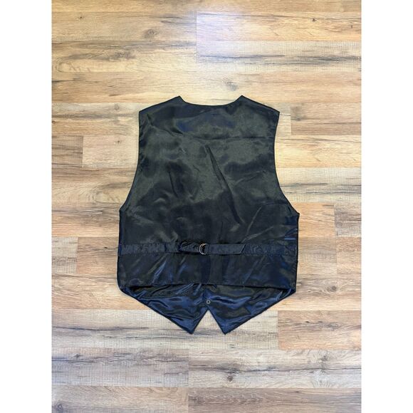 Scully Black Boars Suede Leather Vest Mens Silk Western Cowboy Brass Button M - Picture 4 of 8